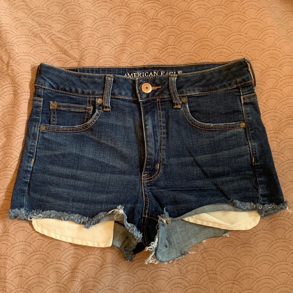 American 🦅 | Hi-Rise Denim Shortie Shorts